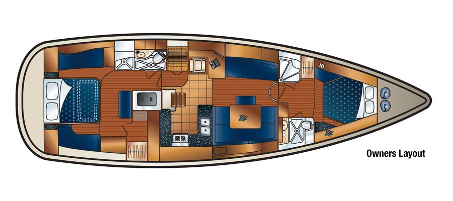 50 ft sailboat interior